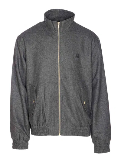 Drôle De Monsieur Grey Trackjacket With Frontal Zip Closure In Gray