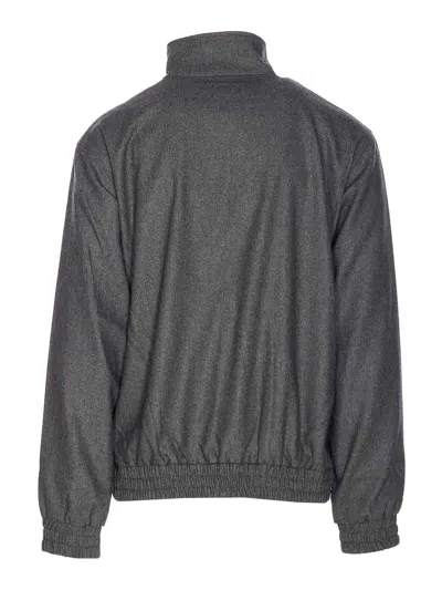 Drôle De Monsieur Grey Trackjacket With Frontal Zip Closure In Gray