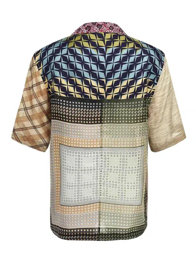 Marine Serre Regenerated Silk Scarves Bowling Shirt And Blouse Multicolor In Brown