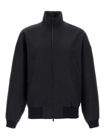 Fear Of God Black Nylon Bomber With High Collar In Black