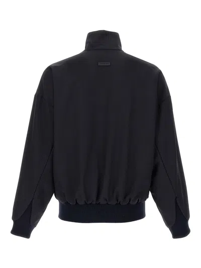 Fear Of God Black Nylon Bomber With High Collar In Black