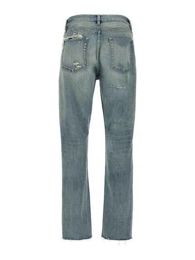 Fear Of God Repaired Classic Jeans With Vintage Hand-distressing In Blue