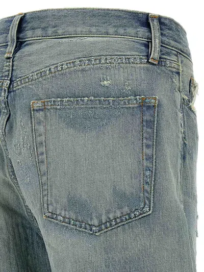 Fear Of God Repaired Classic Jeans With Vintage Hand-distressing In Blue