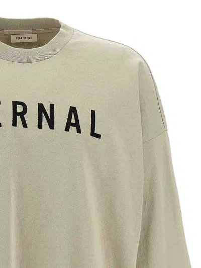 Fear Of God Ribbed Crew Neck Graphic Print T-shirt In Neutral