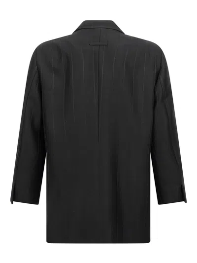 Fear Of God Casual Blazer With Striped Pattern And Button Cuffs In Black