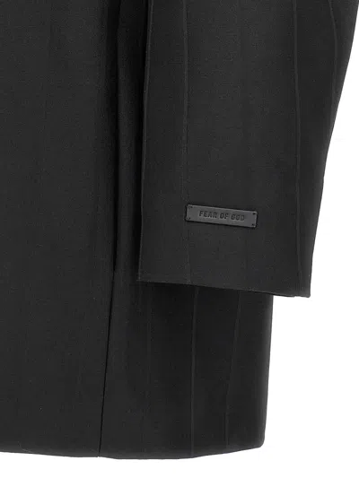 Fear Of God Casual Blazer With Striped Pattern And Button Cuffs In Black