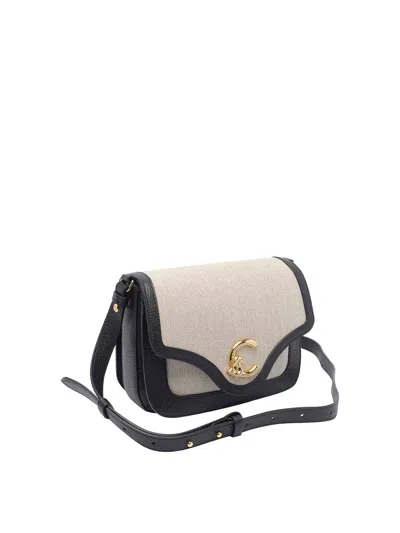 Coccinelle Natural Beige And Black C-me Crossbody Bag