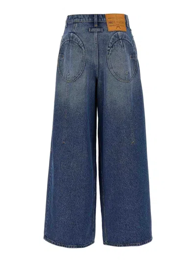 Jean Paul Gaultier The Topstiching Detail Jeans In Blue