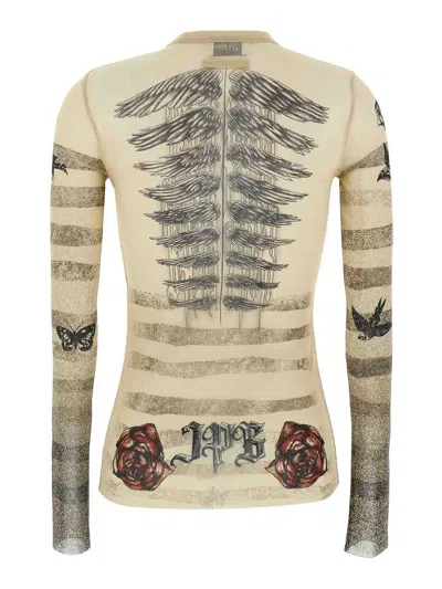 Jean Paul Gaultier Tulle Top In Neutral