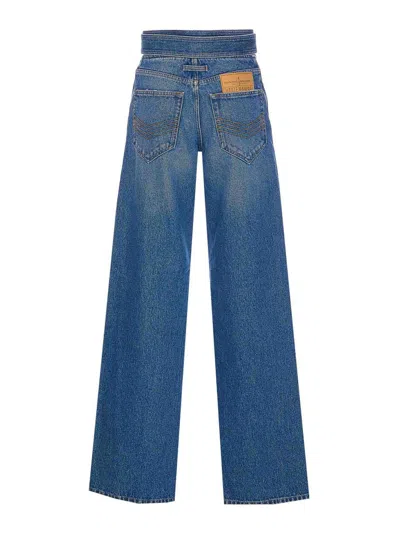 Jean Paul Gaultier The Belted Denim Jeans In Blue