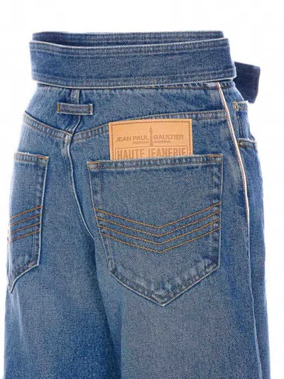 Jean Paul Gaultier The Belted Denim Jeans In Blue