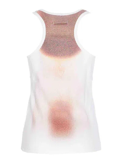Jean Paul Gaultier Sheer Mesh Top Featuring Graphic Print