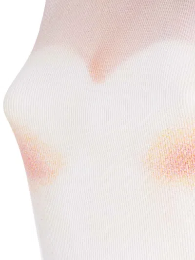 Jean Paul Gaultier Sheer Mesh Top Featuring Graphic Print