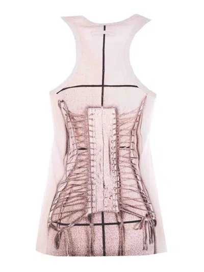 Jean Paul Gaultier Trompe Loeil Corset Top In Pink
