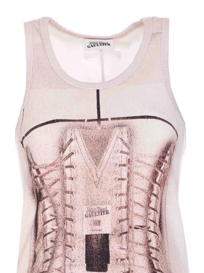 Jean Paul Gaultier Trompe Loeil Corset Top In Pink