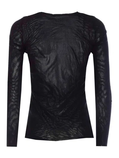 Jean Paul Gaultier Spiral-detail Long-sleeve Top In Black