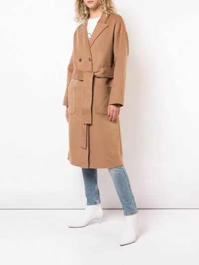 Anine Bing Womens Brown Dylan Double-breasted Relaxed-fit Wool And Cashmere Coat In Brown
