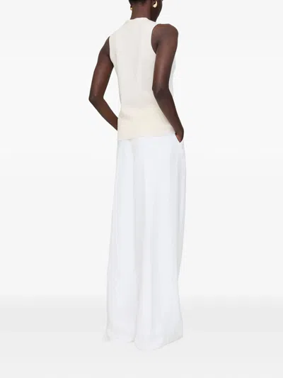 Anine Bing Womens Ivory Lawrence V-neck Stretch-wool Blend Vest In White