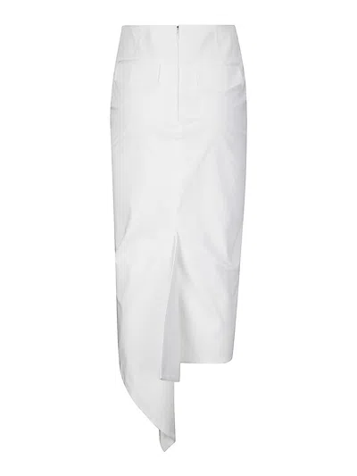 The Latest High-waisted Stretch Cotton Midi Skirt In White