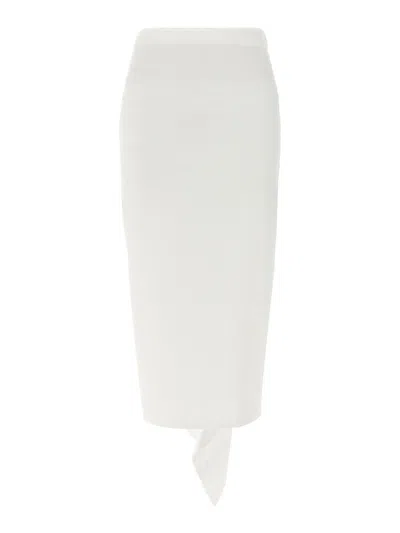 The Latest Fitted Longuette Skirt With Back Flounce In White
