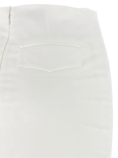 The Latest Fitted Longuette Skirt With Back Flounce In White