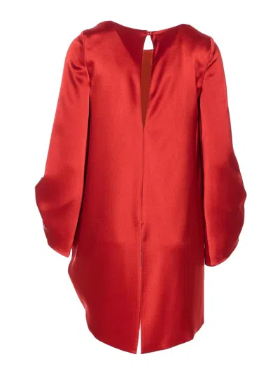 Fely Campo Satin Effect Shirt In Red