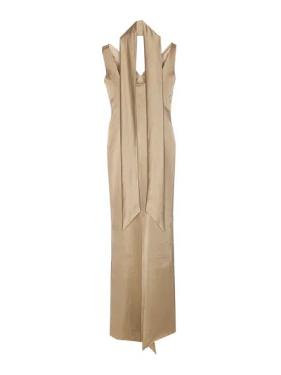 Fely Campo Long Dress In Gold