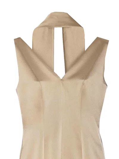 Fely Campo Long Dress In Gold