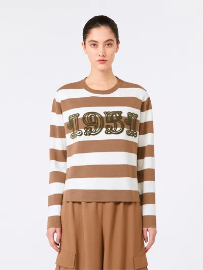 Max Mara 1951 Embroidery Wool Striped Sweater Clothing