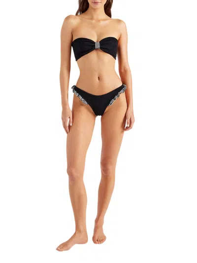 Hunza G Jean Gingham-ruffle Crinkle Bikini