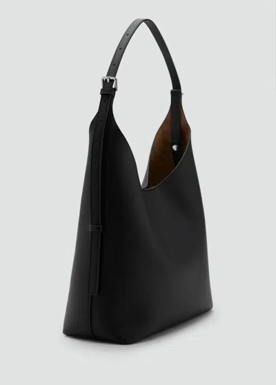 Mango Sac Cabas Détail Boucle Noir - Femme - Taille Unique -
