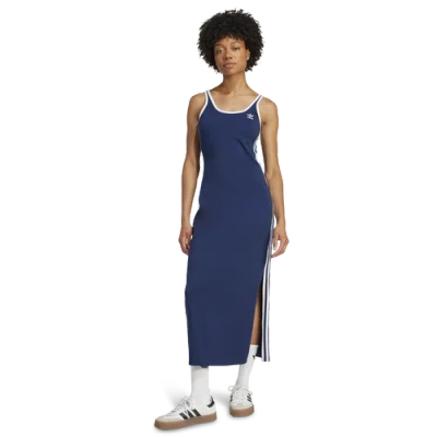 Adidas Originals Womens Adidas 3 Stripe Tank Dress In Blue