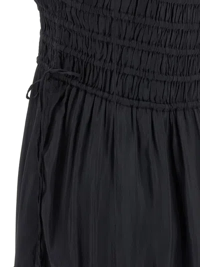 Ganni 'tie Drawstring Smocked Tiered Sleeveless Skirt' In Black