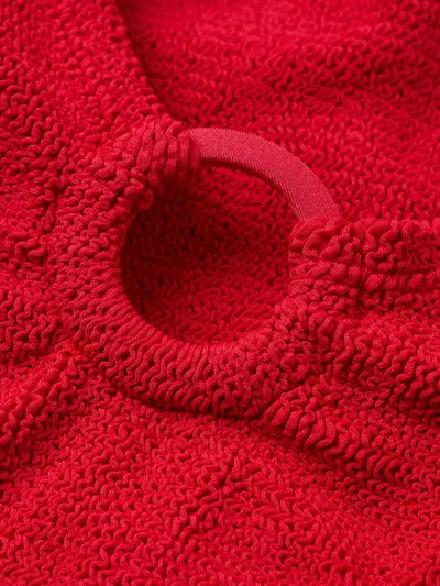 Hunza G 'celine' Red Swimsuit With Cut-out With Ring