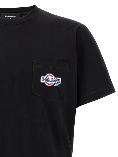 Dsquared2 T-shirt With Pocket And Logo In Black
