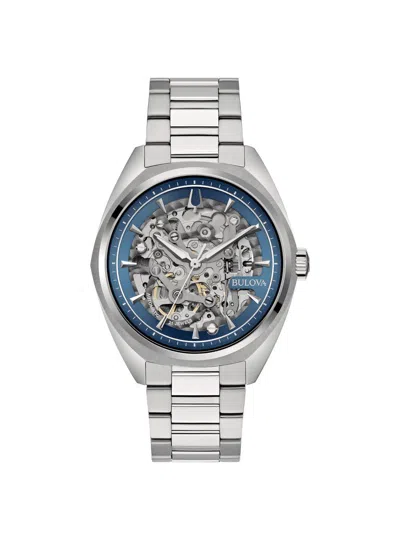 Bulova Men's Automatic Surveyor Stainless Steel Bracelet Watch 41mm In Metallic