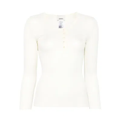 Isabel Marant Long Sleeve Cotton Top In White