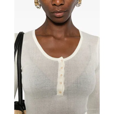 Isabel Marant Long Sleeve Cotton Top In White