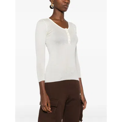 Isabel Marant Long Sleeve Cotton Top In White