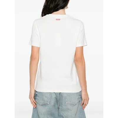 Kenzo Graphic Print Crewneck Short Sleeve T-shirt In White