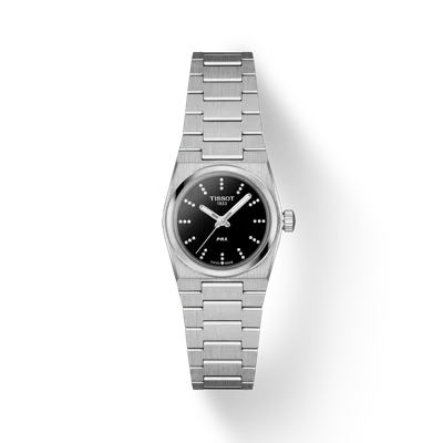 Tissot Women's Swiss Prx Diamond (1/20 Ct. T.w.) Stainless Steel Bracelet Watch 25mm In Metallic