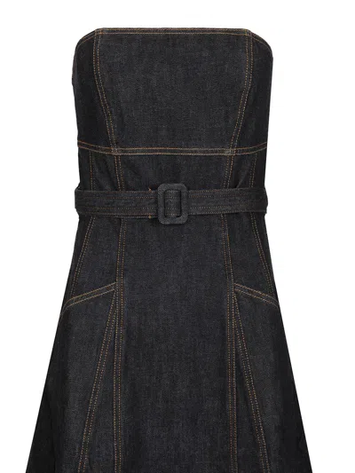 Self-portrait Denim Bandeau Midi Dress