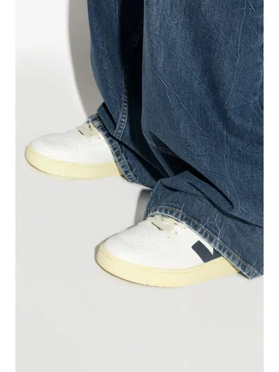 Veja V90 Chromefree Leather Sneakers In White