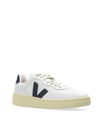Veja V90 Chromefree Leather Sneakers In White