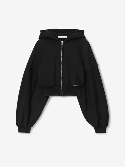 Alexander Wang Hooded Sweatshirt With Zipper In Black