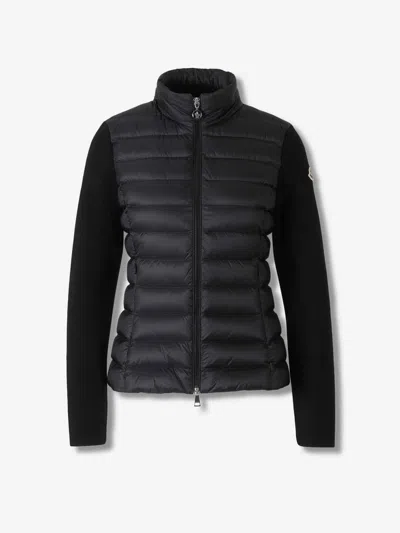 Moncler Quilted Zip-up Cardigan In Black