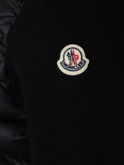 Moncler Quilted Zip-up Cardigan In Black