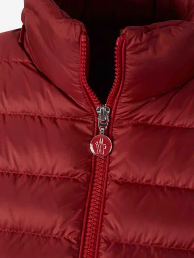 Moncler Quilted Zip-up Cardigan In Red