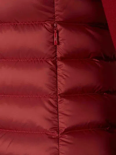 Moncler Quilted Zip-up Cardigan In Red