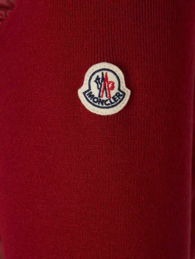 Moncler Quilted Zip-up Cardigan In Red